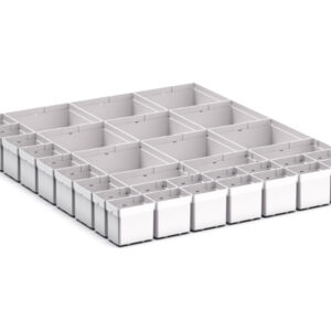 Cubio Plastic Box Divider Kit 33 Compartment for Cabinet - WxDxH: 650X750X100+ mm Plastic Ral 7035 _SKU-43020764