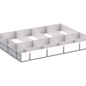 Cubio Plastic Box Divider Kit 16 Compartment for Cabinet - WxDxH: 800X650X100+ mm Plastic Ral 7035 _SKU-43020768