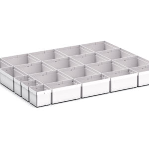 Cubio Plastic Box Divider Kit 21 Compartment for Cabinet - WxDxH: 800X650X100+ mm Plastic Ral 7035 _SKU-43020769