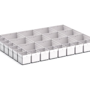 Cubio Plastic Box Divider Kit 27 Compartment for Cabinet - WxDxH: 800X650X100+ mm Plastic Ral 7035 _SKU-43020770