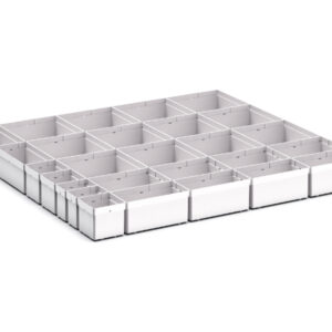 Cubio Plastic Box Divider Kit 27 Compartment for Cabinet - WxDxH: 800X750X100+ mm Plastic Ral 7035 _SKU-43020772
