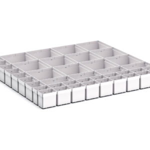 Cubio Plastic Box Divider Kit 41 Compartment for Cabinet - WxDxH: 800X750X100+ mm Plastic Ral 7035 _SKU-43020773