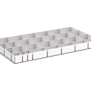 Cubio Plastic Box Divider Kit 29 Compartment for Cabinet - WxDxH: 1050X650X100+ mm Plastic Ral 7035 _SKU-43020775