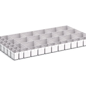 Cubio Plastic Box Divider Kit 43 Compartment for Cabinet - WxDxH: 1050X650X100+ mm Plastic Ral 7035 _SKU-43020776