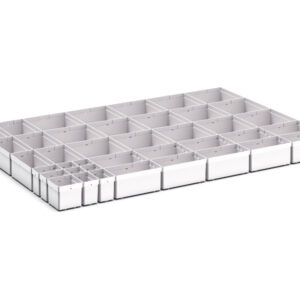 Cubio Plastic Box Divider Kit 40 Compartment for Cabinet - WxDxH: 1050X750X100+ mm Plastic Ral 7035 _SKU-43020778
