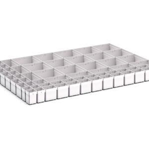 Cubio Plastic Box Divider Kit 64 Compartment for Cabinet - WxDxH: 1050X750X100+ mm Plastic Ral 7035 _SKU-43020779