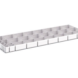 Cubio Plastic Box Divider Kit 31 Compartment for Cabinet - WxDxH: 1300X525X100+ mm Plastic Ral 7035 _SKU-43020781