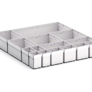 Verso Plastic Box Divider Kit 15 Compartment for Cabinet - WxDxH: 525X550X100+ mm Plastic Ral 7035 _SKU-43020789