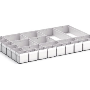 Verso Plastic Box Divider Kit 24 Compartment for Cabinet - WxDxH: 800X550X100+ mm Plastic Ral 7035 _SKU-43020790