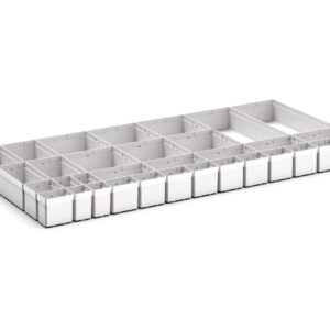 Verso Plastic Box Divider Kit 33 Compartment for Cabinet - WxDxH: 1050X550X100+ mm Plastic Ral 7035 _SKU-43020791