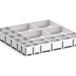 Cubio Plastic Box Divider Kit 24 Compartment for Cabinet - WxDxH: 525X525X75mm Plastic Ral 7035 _SKU-43020793