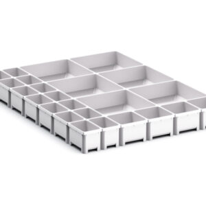 Cubio Plastic Box Divider Kit 24 Compartment for Cabinet - WxDxH: 525X650X75mm Plastic Ral 7035 _SKU-43020795