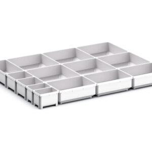 Bott Cubio Drawer Dividers - Cubio Plastic Box Divider Kit 14 Compartment for Cabinet - WxDxH: 650X525X75mm Plastic Ral 7035 _SKU-43020796