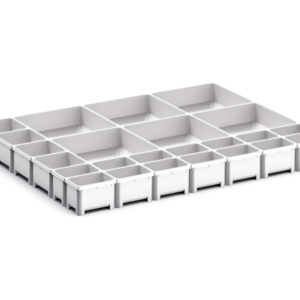 Cubio Plastic Box Divider Kit 24 Compartment for Cabinet - WxDxH: 650X525X75mm Plastic Ral 7035 _SKU-43020797