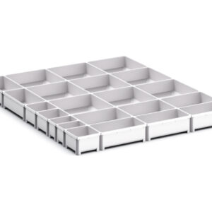 Cubio Plastic Box Divider Kit 22 Compartment for Cabinet - WxDxH: 650X750X75mm Plastic Ral 7035 _SKU-43020800