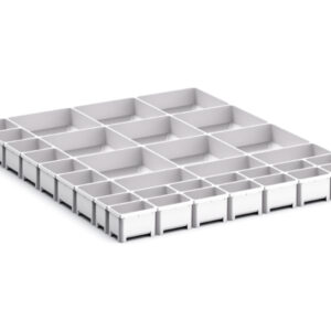 Cubio Plastic Box Divider Kit 33 Compartment for Cabinet - WxDxH: 650X750X75mm Plastic Ral 7035 _SKU-43020801