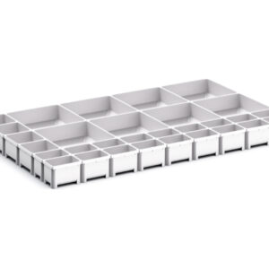 Cubio Plastic Box Divider Kit 30 Compartment for Cabinet - WxDxH: 800X525X75mm Plastic Ral 7035 _SKU-43020803