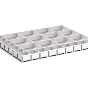 Cubio Plastic Box Divider Kit 27 Compartment for Cabinet - WxDxH: 800X650X75mm Plastic Ral 7035 _SKU-43020805