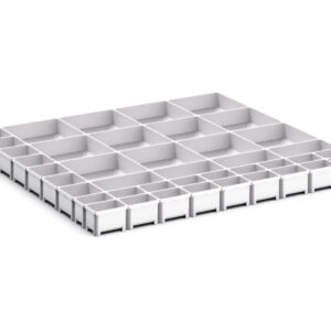 Cubio Plastic Box Divider Kit 41 Compartment for Cabinet - WxDxH: 800X750X75mm Plastic Ral 7035 _SKU-43020807