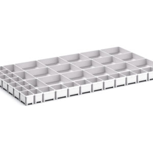 Cubio Plastic Box Divider Kit 43 Compartment for Cabinet - WxDxH: 1050X650X75mm Plastic Ral 7035 _SKU-43020809