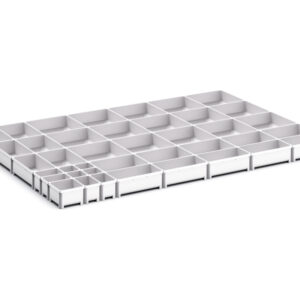 Cubio Plastic Box Divider Kit 40 Compartment for Cabinet - WxDxH: 1050X750X75mm Plastic Ral 7035 _SKU-43020810