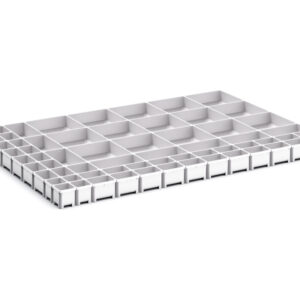 Cubio Plastic Box Divider Kit 64 Compartment for Cabinet - WxDxH: 1050X750X75mm Plastic Ral 7035 _SKU-43020811