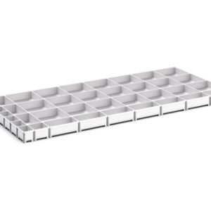 Cubio Plastic Box Divider Kit 39 Compartment for Cabinet - WxDxH: 1300X650X75mm Plastic Ral 7035 _SKU-43020814