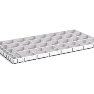 Cubio Plastic Box Divider Kit 50 Compartment for Cabinet - WxDxH: 1300X750X75mm Plastic Ral 7035 _SKU-43020816