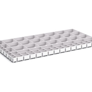 Cubio Plastic Box Divider Kit 71 Compartment for Cabinet - WxDxH: 1300X750X75mm Plastic Ral 7035 _SKU-43020817