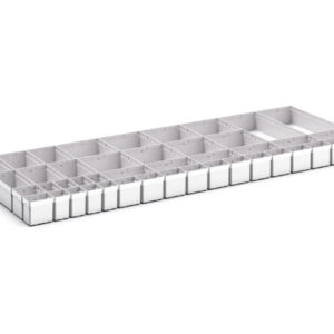 Verso Plastic Box Divider Kit 44 Compartment for Cabinet - WxDxH: 1300X550X100+ mm Plastic Ral 7035 _SKU-43020822