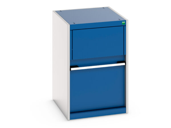 Workshop Cupboard with Waste Bin - Cubio Cupboard with Removable Aluminium Waste Bin. WxDxH: 525X650X800mm Ral 7035/5010 _SKU-45001078.11V
