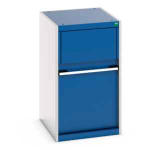 Cubio Cupboard with Removable Aluminium Waste Bin - WxDxH: 525X650X900mm Ral 7035/5010 _SKU-45001079.11V