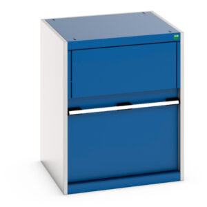Heavy Duty Cupboard with Waste Bin - Cubio Cupboard with Removable Aluminium Waste Bin. WxDxH: 650X650X800mm Ral 7035/5010 _SKU-45001080.11V