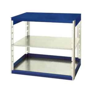 Bott Cubio Shelving System - Cubio Shelving Bay with 2 Shelves. WxDxH: 1050X525X1000mm Ral 7035/5010 _SKU-46001003.11V