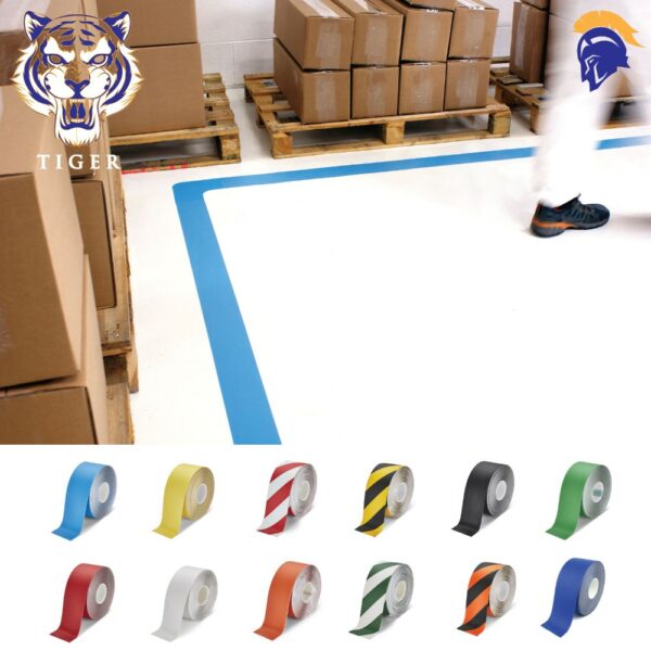 Invictus Tiger Floor Marking Adhesive Tape - Toughest, most durable thin profile Line Marking Tape available  SKU-F2176